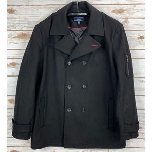 IZOD Mens Double Breasted Wool Peacoat IZOD Mens Double Breasted Wool Peacoat